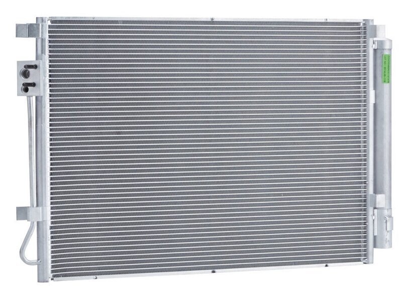 Condensator climatizare Hyundai I20, 03.2012-12.2015, motor 1.2, 57 kw; 1.4, 74 kw benzina, cutie manuala, full aluminiu brazat, 555(520)x380(370)x12 mm, cu uscator si filtru integrat