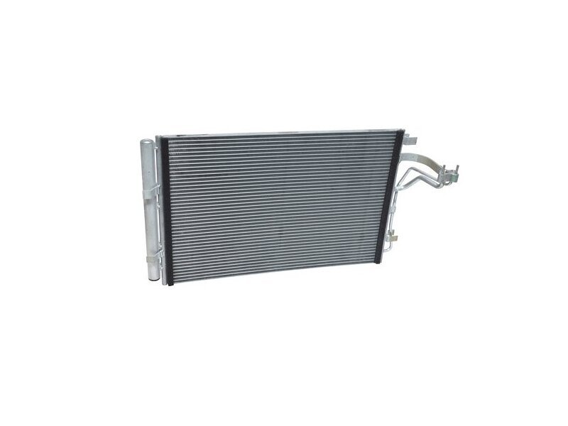 Condensator climatizare Kia Soul (PS), 02.2014-2019, motor 1.6, 97 kw; 2.0, 113 kw benzina, cutie manuala/automata, full aluminiu brazat, 605(570)x390(375)x12 mm, cu uscator si filtru integrat