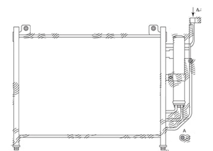 Condensator climatizare Mazda 2, 10.2007-2014, motor 1.3, 55 kw benzina, cutie manuala, full aluminiu brazat, 547 (505)x328 (314)x16 mm, cu uscator filtrat