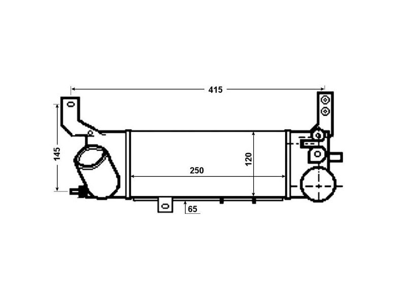 Intercooler Mazda 323, 10.2000-10.2003, 323F, 10.2000-10.2003, motor 2.0 TD 74kw, diesel, cutie manuala, cu/fara AC, aluminiu brazat/plastic, 250x120x65 mm,