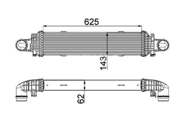 Radiator intercooler Mercedes Clasa C (W204), Cls (C218), Clasa E (W212), Clasa GLK (X204), Slk (R172); Mitsubishi L 200 (Kb T, Ka T)