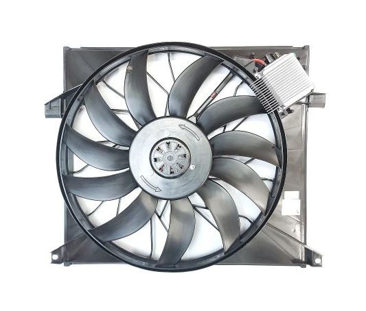 GMV radiator electroventilator Mercedes Clasa M (W163), 02.2000-06.2005, ML 55 AMG, motor 5.4 AMG, benzina, cutie automata, cu AC, 850 W; 530 mm; 2 pini, cu modul de control electronic,