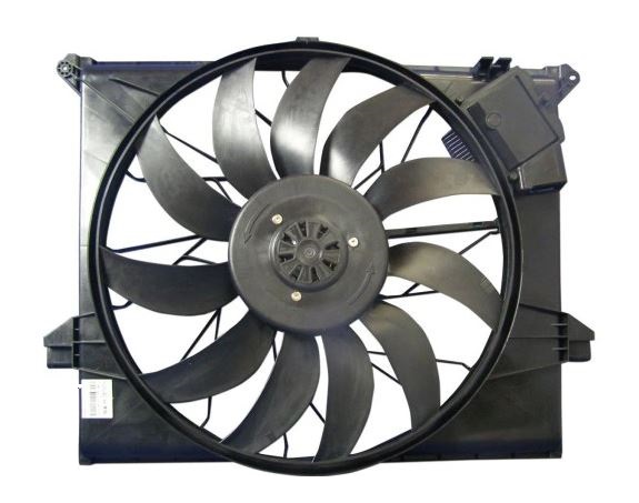 GMV radiator electroventilator Mercedes Clasa M (W164), 2005-2012, ML280/ML300/ ML320 CDI, motor 3.0 CDI, diesel, 850 W; 530 mm; 4 pini; cu modul de control electronic,