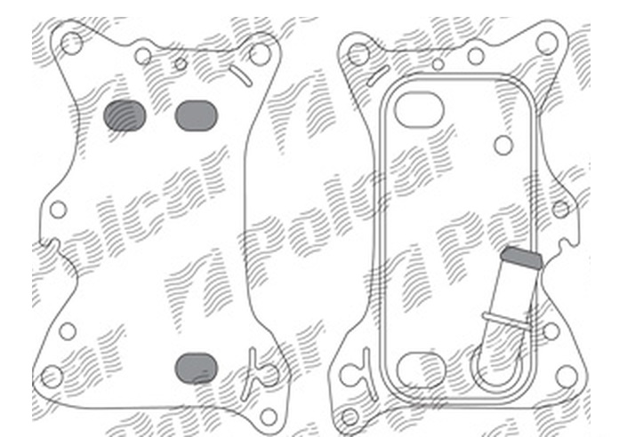 Radiator racire ulei motor, termoflot Dodge Caliber, 07.2010-12.2012, motor 2.2 CRD, 120 kw, diesel, 72x143x52 mm, garnituri incluse, din aluminiu