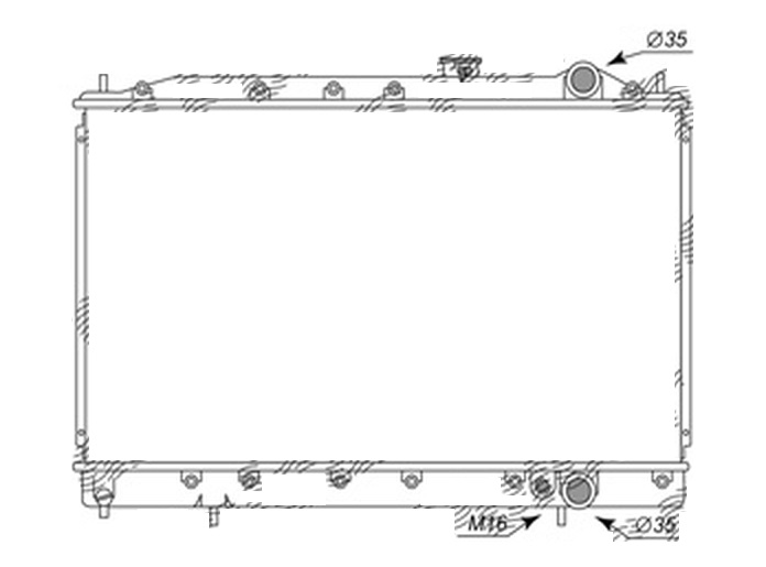 Radiator racire Mitsubishi Colt, 10.1987-01.1992, motor 1.6 T, 92 kw; 1.8, 100 kw, benzina, 1.8 D, 44 kw, diesel, cutie manuala, cu/fara AC, 658x375x26 mm, aluminiu brazat/plastic,