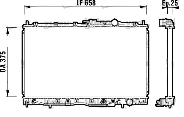 Radiator racire Mitsubishi Space Wagon, 10.1991-06.1993, motor 2.0, 98 kw, benzina, cutie manuala, cu/fara AC, 658x375x26 mm, aluminiu brazat/plastic,