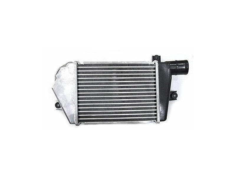 Intercooler Mitsubishi L200, 11.2005-12.2015, motor 2.5 DI-D 100/123/131kw, diesel, cu/fara AC, aluminiu brazat/plastic, 275x204x50 mm, SRLine, rezervor aluminiu dreapta