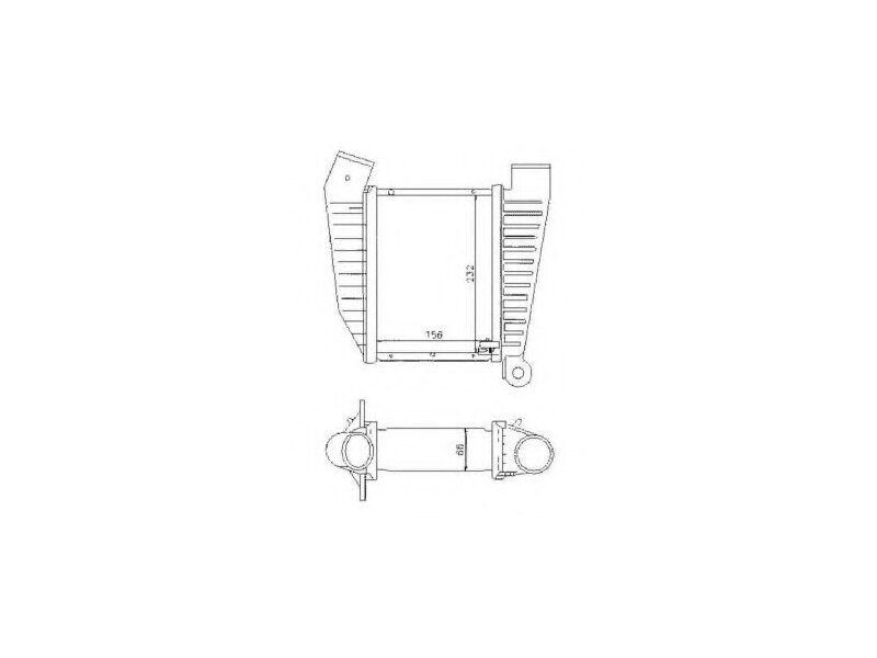 Intercooler Opel Omega B, 04.1994-08.2001, motor 2.5 TD 96kw, diesel, cu/fara AC, aluminiu brazat/plastic, 156x230x66 mm,