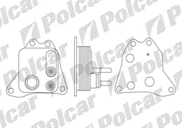 Radiator racire ulei motor, termoflot Citroen C5 (RD/TD), 02.2008-, Citroen C6, 01.2002-12.2012, motor 2.7 HDI, 150 kw, diesel, 72x75x25 mm, racitor ulei supeRior; garnituri incluse, din aluminiu