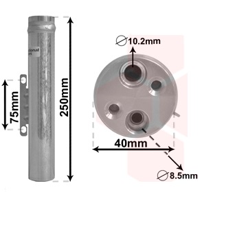 Uscator aer conditionat Renault Twingo, 2007-2014, motor 1.2, 1.2 TCE, benzina, iesire : 8, 4, intrare : 10, 2, tip gaz R134A, aluminiu, Grosime : 40, Inaltime : 250,