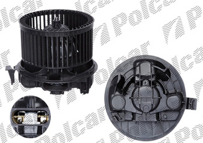 Ventilator habitaclu Renault Megane 2 (M), 2002-2008, motor 1.4, 1.6; 2.0/2.0 T, benzina, 1.5 dci, 1.9 dci, 2.0 dci, diesel, fara AC, cu 2 pini, diametru 146 mm,