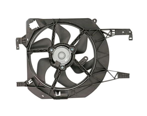 GMV radiator electroventilator Nissan Primastar, 2001-2010, motor 1.9 dci, 2.0 dci, diesel, 2.0, benzina, 390 mm; 2 pini,