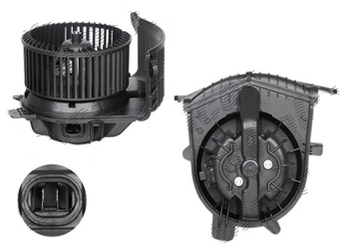 Ventilator habitaclu Renault Scenic 2 (JM), 2003-2009, Grand Scenic, 2004-2009, motor 1.4, 1.6, 2.0/2.0 T, benzina, 1.5 dci, 1.9 dci, 2.0 dci, diesel, cu/fara AC, cu 2 pini, putere 210 W, diametru 155 mm