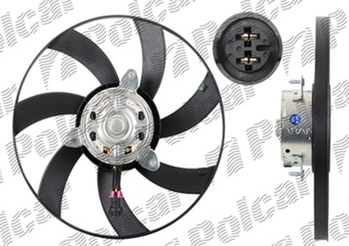 Ventilator radiator GMV Seat Cordoba (6k1, 6k2)), Ibiza (6k), Inca (6k9), Toledo 1 (1l); Vw Caddy 2 (9k9a) Polo (6n1), Polo Classic/ Variant (6kv/0)