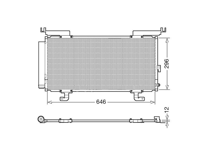 Condensator climatizare Subaru Legacy, 09.2014-, motor 2.0 d, 110 kw diesel, 3.6 B6, 191 kw benzina, cutie manuala/automata, full aluminiu brazat, 644 (620)x318 (293)x12 mm, cu uscator si filtru integrat