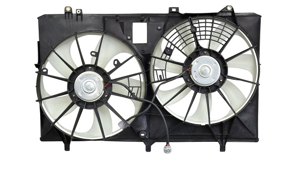 GMV radiator electroventilator Lexus RX, 2009-2015, RX350, motor 3.5 V6, benzina, cutie automata, cu AC, 375/375 mm; 3 pini, fara modulul de control electronic,