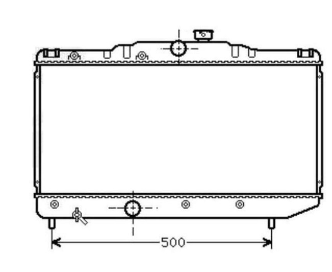 Radiator racire Toyota Corolla, 09.1990-05.1992, motor 1.6, 77 kw, benzina, cutie manuala, 4x4 668x325x26 mm, aluminiu brazat/plastic,