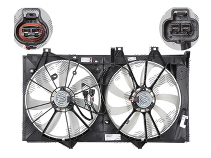 GMV radiator electroventilator Lexus ES, 2012-, ES350, Toyota Camry (XV50), 2011-2017, motor 3.5 V6, benzina, cutie automata, 358/358 mm,