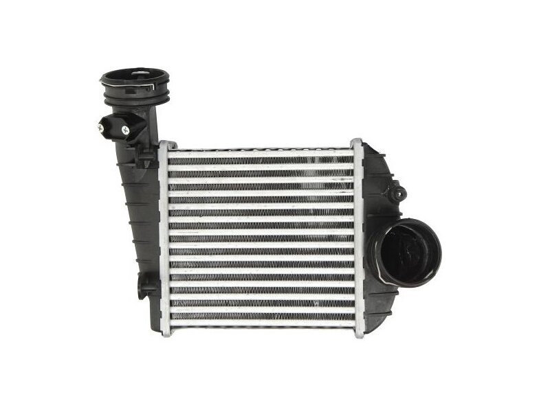 Intercooler Skoda Superb (3U), 05.2003-04.2008, motor 2.5 TDI 120kw, diesel, cu/fara AC, aluminiu brazat/plastic, 203x210x62 mm, intercooler stanga; tevi conectare Rapida,