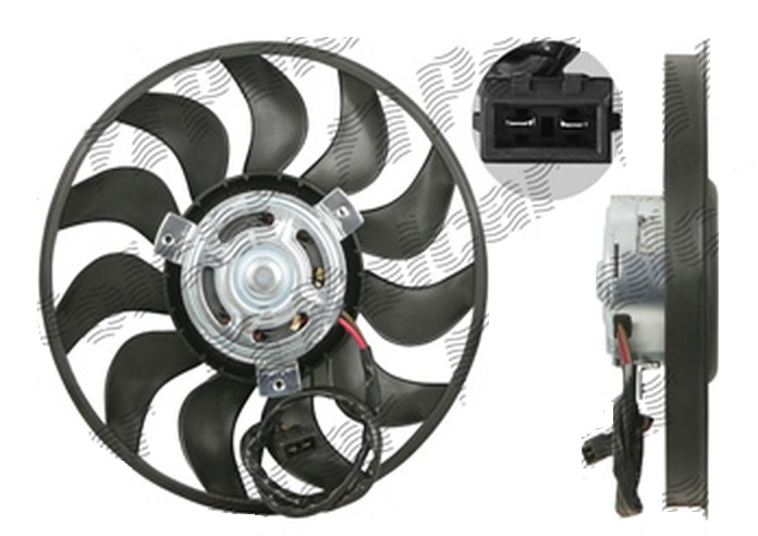 GMV ventilator radiator VW Transporter T4, 1991-2003, motor 1.9 D/TD; 2.4 D, 2.5 TDI, diesel, fara AC, 350 W; 280 mm,