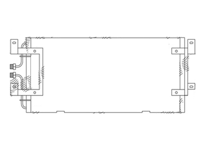 Condensator climatizare VW Transporter T3, 10.1982-07.1992, motor 1.9, 44kw/57 kw; 2, 1 68/70/82kw benzina, cutie manuala/automata, full aluminiu brazat, 680 (640)x300x17 mm, fara filtru uscator