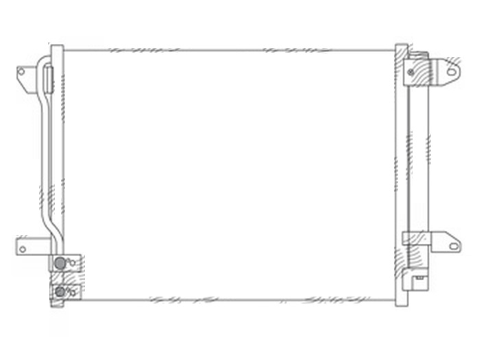 Condensator climatizare VW Beetle (5C1), 04.2011-, motor 1.2 TSI, 77 kw; 1.4 TSI, 118 kw; 2.0 TSI, 147 kw; 2.5, 125 kw benzina, full aluminiu brazat, 580(540)x390(370)x16 mm, cu uscator filtrat