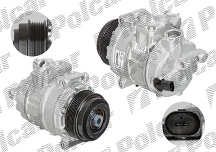 Compresor aer conditionat VW Crafter (2E), 2011-12.2016, motor 2.0 TDI, 80kw/100kw/105kw, 2.0 BiTDI, 120kw, diesel, rola curea 100 mm, 6 caneluri, de tip Denso